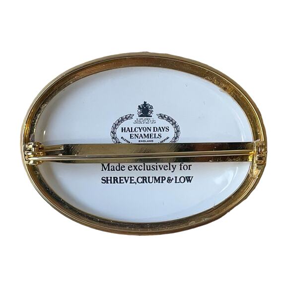 90s Halcyon Days Enamels Shreve Crump & Low Boston Gardens Swan Boat Pin Brooch - Picture 2 of 3